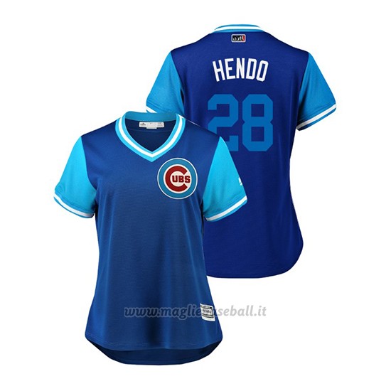 Maglia Baseball Donna Chicago Cubs Kyle Hendricks 2018 Llws Players Weekend Hendo Royal